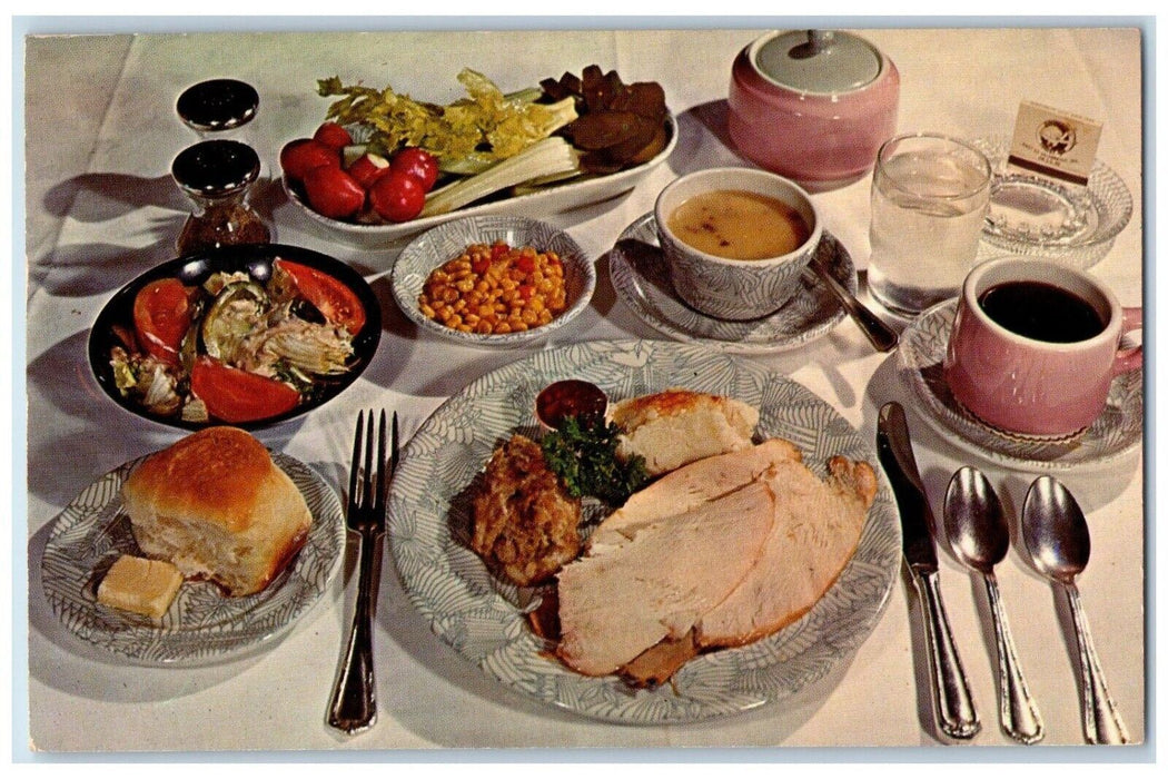 1963 Strongbow Turkey Farm & Inn Restaurant Valparaiso Indiana IN Postcard