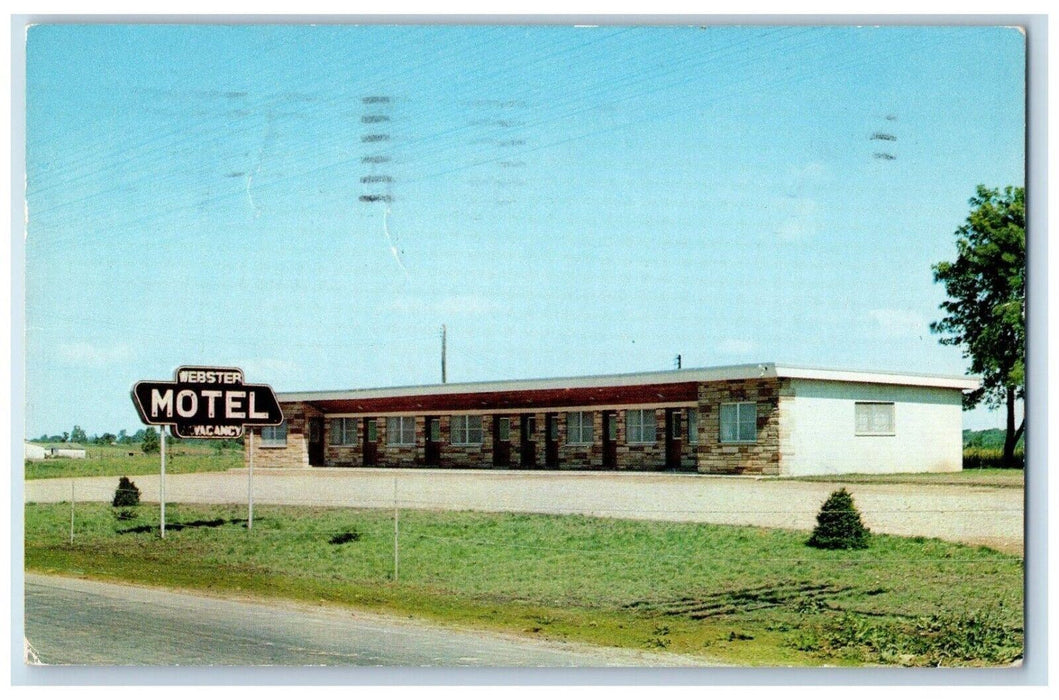 1955 Webster Motel Roadside Street View Angola Indiana IN Vintage Postcard