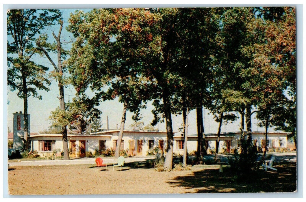 c1950's A View Of Rinehart Motel Dyer Indiana IN Unposted Vintage Postcard