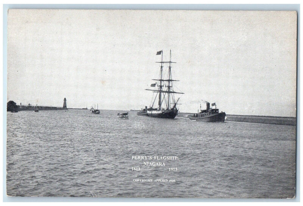 c1910 Perry's Flagship Niagara Erie Pennsylvania PA Unposted Boat Postcard