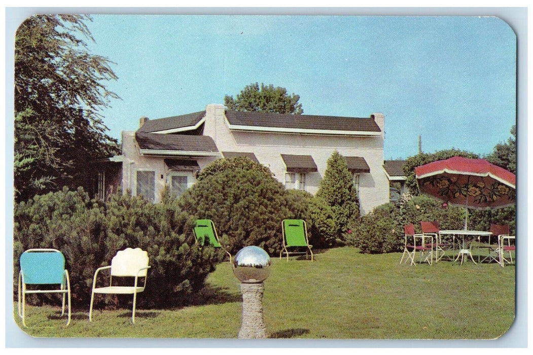 c1950's The Pines Motel View Chairs Chesterton Indiana IN Vintage Postcard