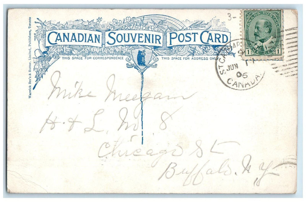 1906 The Armoury St. Catharines Ontario Canada Canadian Souvenir Postcard