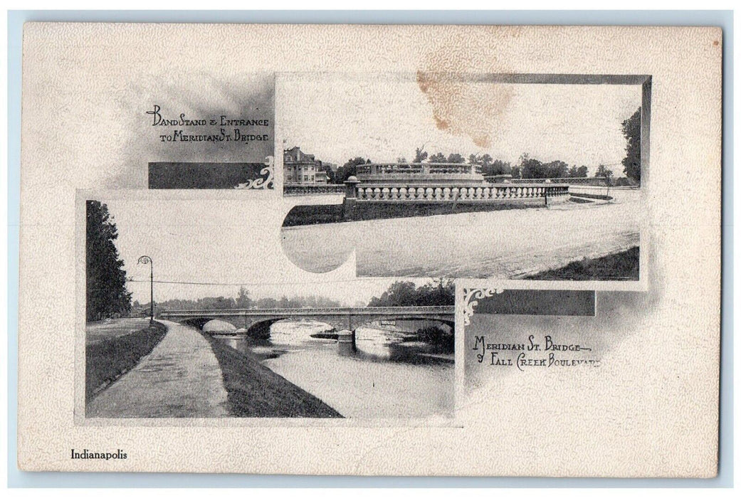 c1905 View Of Bridges Indianapolis Indiana IN, Multiview Antique Postcard