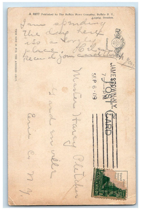 1909 Moonlight on Chatauqua Lake Jamestown New York NY Antique Postcard