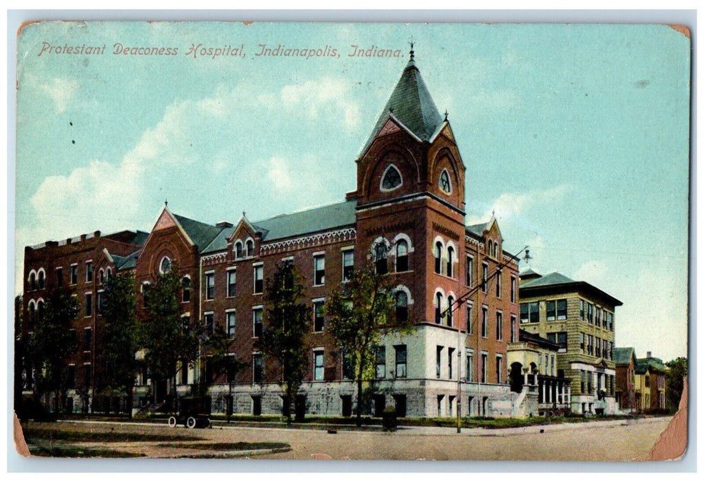 c1910's Protestant Deaconess Hospital Indianapolis Indiana IN Antique Postcard