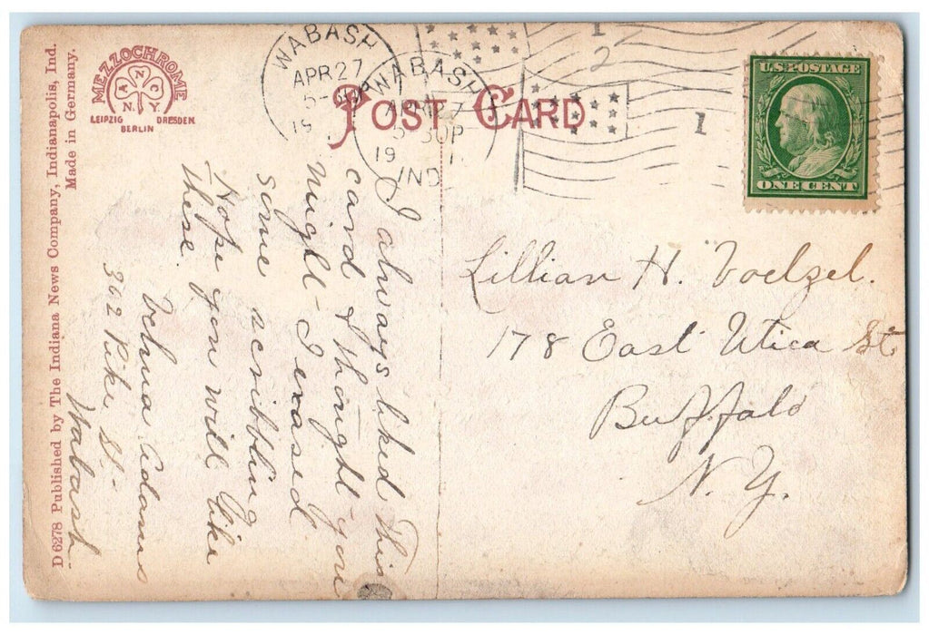 c1910's Protestant Deaconess Hospital Indianapolis Indiana IN Antique Postcard
