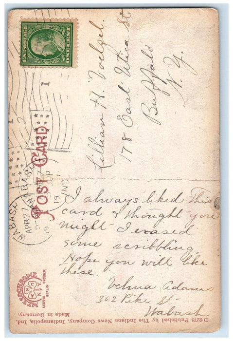 c1910's Protestant Deaconess Hospital Indianapolis Indiana IN Antique Postcard