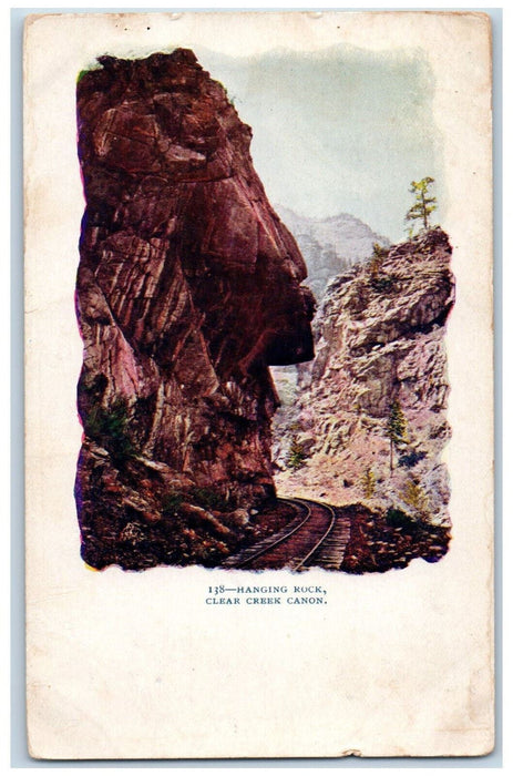c1905 Hanging Rock, Railway, Clear Creek Canon Colorado CO Postcard