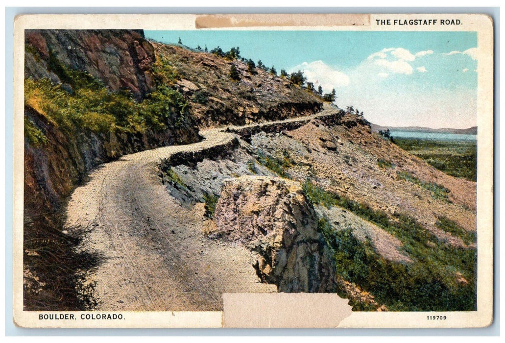c1930's The Flagstaff Road, Flagstaff Mountain Boulder Colorado CO Postcard