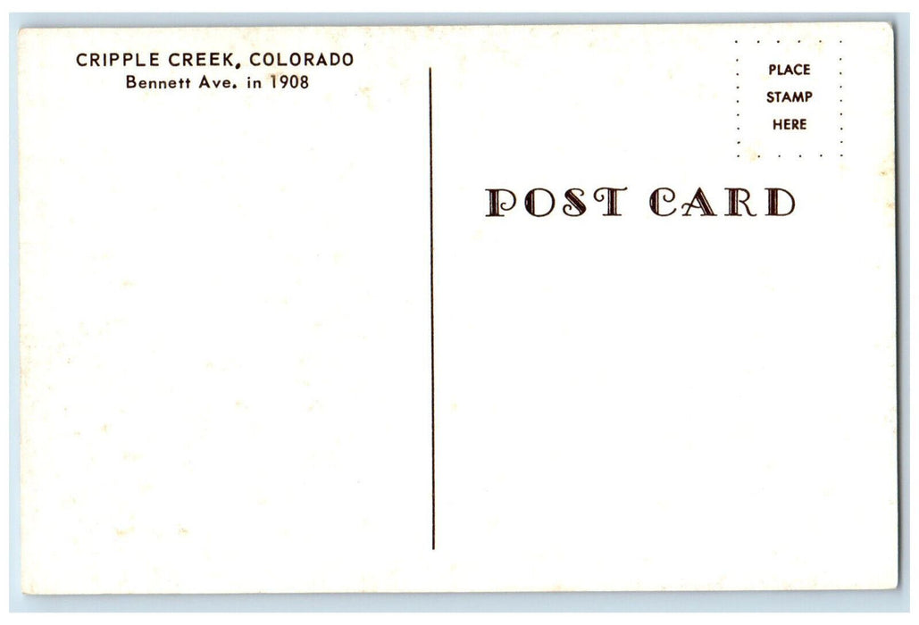 1908 Bennet Ave. Cripple Creek Colorado CO Unposted Antique Postcard