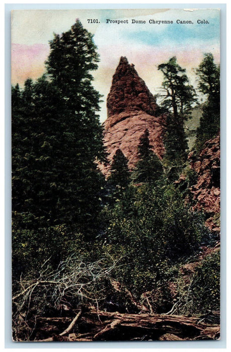 c1910 Rocky Mountain, Prospect Dome Cheyenne Canon Colorado CO Postcard