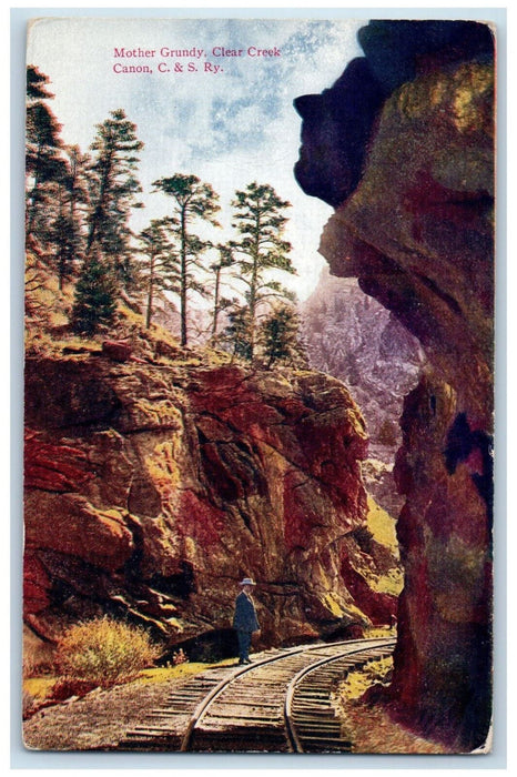 c1910's Mother Grundy Clear Creek Canon C & S Railway Colorado CO Postcard