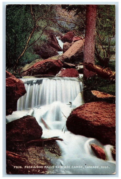 c1950's Peek-A-Boo Falls Cascade Canon Cascade Colorado CO Postcard