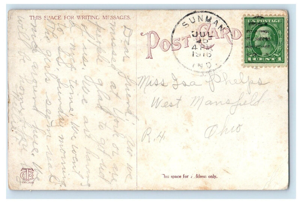 1916 St. Nicholas Roman Catholic Church Ripley Co. Indiana IN Antique Postcard