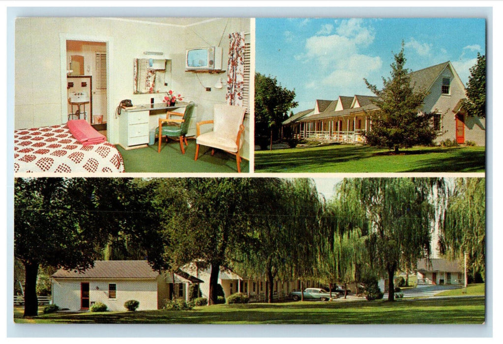 c1950s The Willows Motel, Lancaster Pennsylvania PA Vintage Unposted Postcard