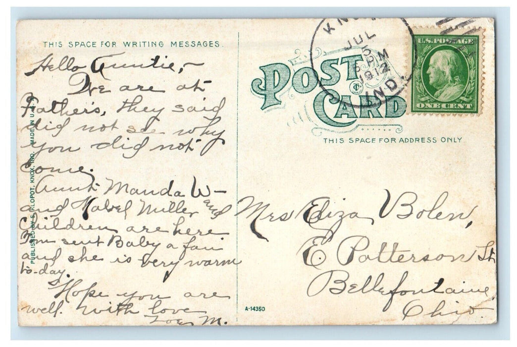 1912 Starkey County Court House Knox Indiana IN Posted Antique Postcard