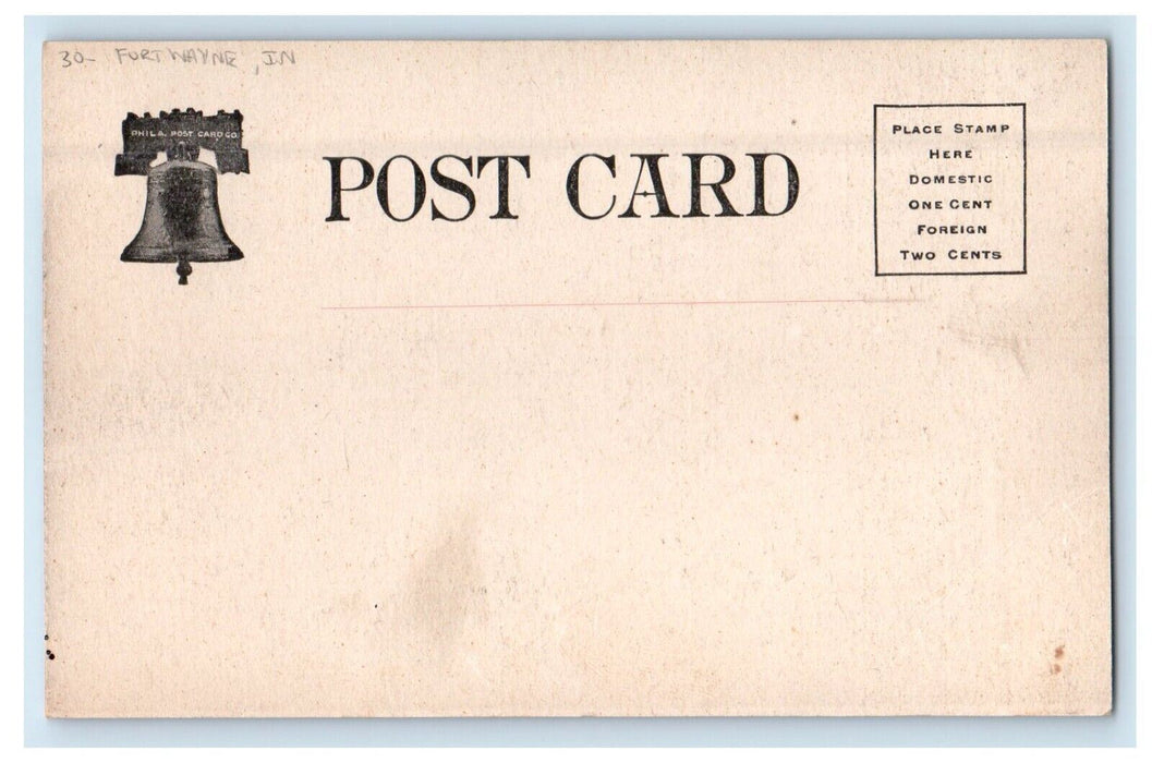 c1905 Robinson Park Fountain Trolley Fort Wayne Indiana IN Antique Postcard