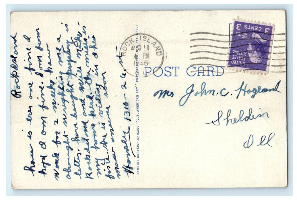 1946 Weaver Health Building and Stadium EKST College Richmond KY Postcard