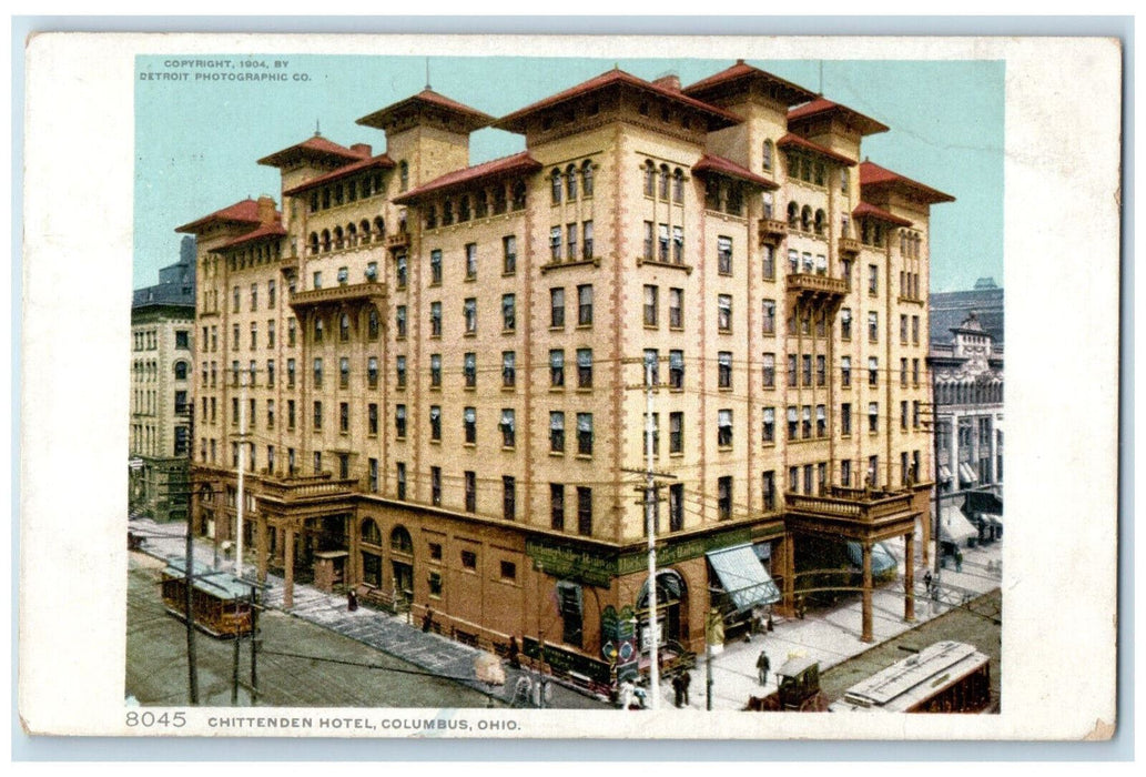 1910 Chittenden Hotel Columbus Ohio OH Posted Antique Phostint Phostcard