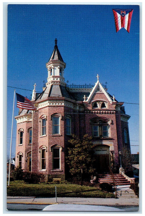 c1960s Chamber of Commerce, Mansfield Flag, Mansfield Ohio OH Postcard