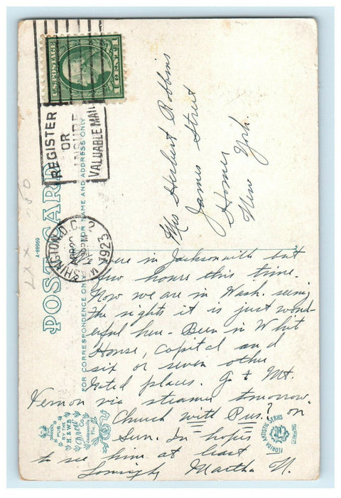 1923 Waterfront and Skyline Jacksonville Florida FL Posted Cancel Postcard