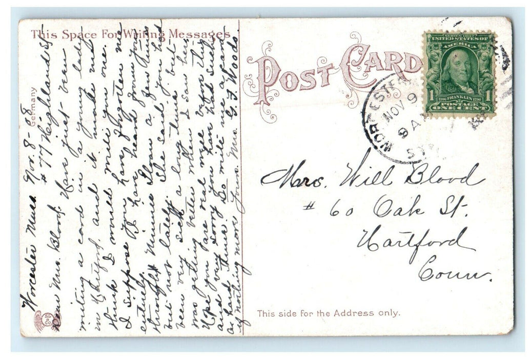 1908 State Mutual Building Book Binders Sign Worcester Massachusetts MA Postcard