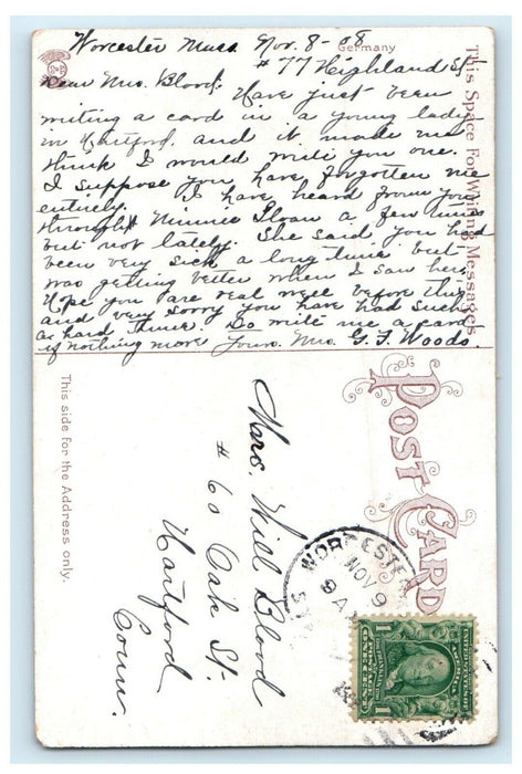 1908 State Mutual Building Book Binders Sign Worcester Massachusetts MA Postcard