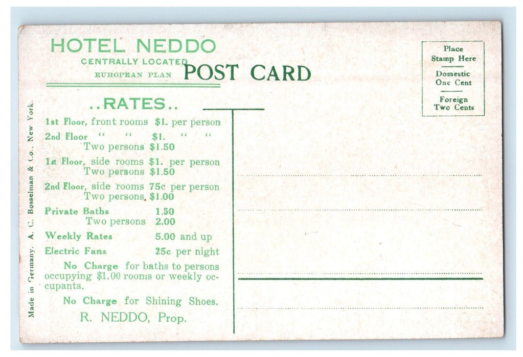 Hotel Neddo Building Horse Carriage Norfolk Virginia VA, Advertising Postcard