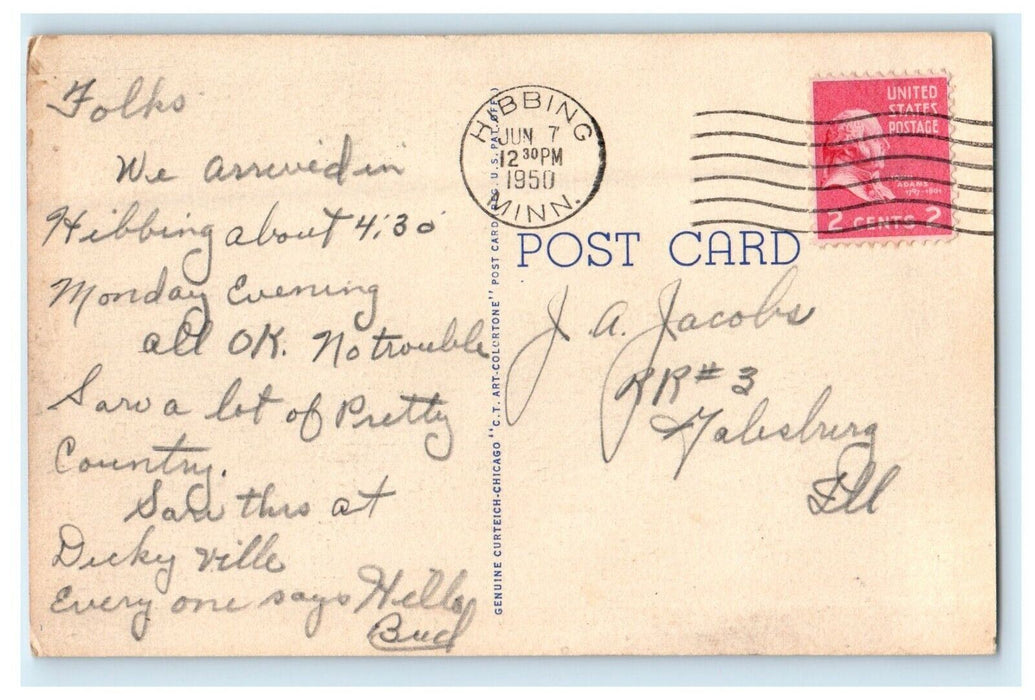 1950 View Of Fountain At Dickeyville Wisconsin WI, Hubbing Minnesota Postcard