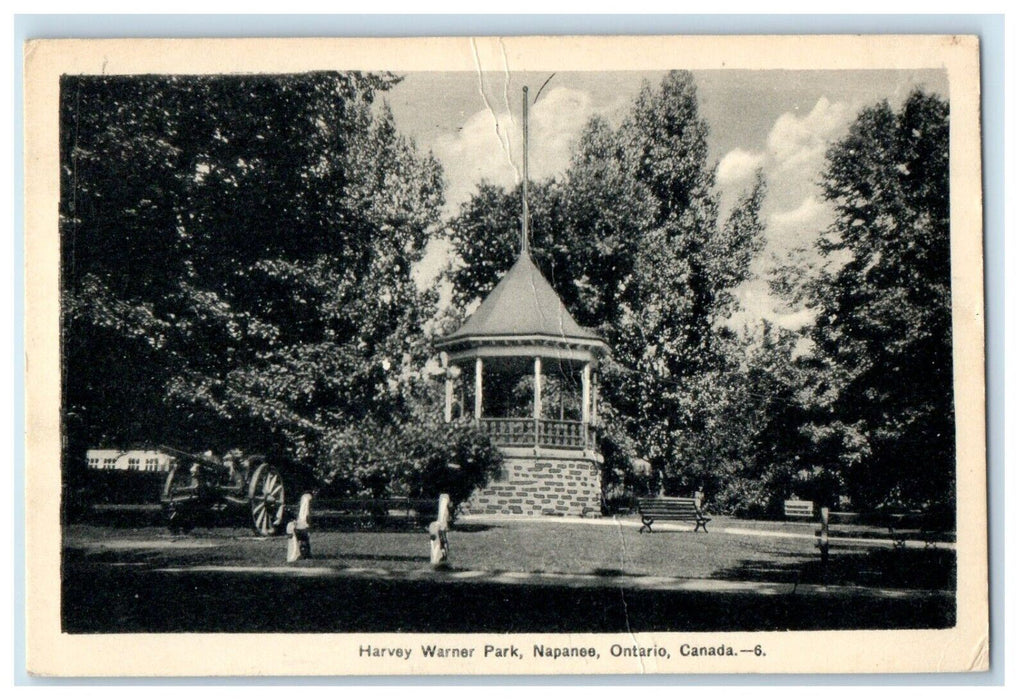 1952 Harvey Warner Park Gazebo Napanee Ontario Canada Posted Vintage Postcard