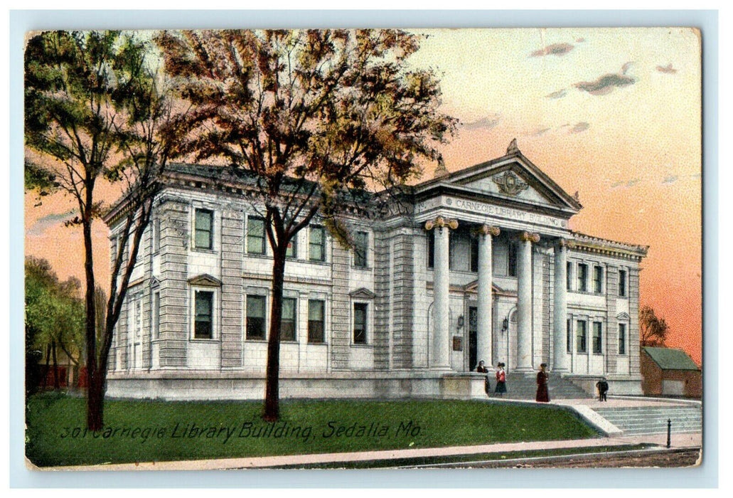 c1910's Carnegie Library Building Sedalia Missouri MO Antique Postcard