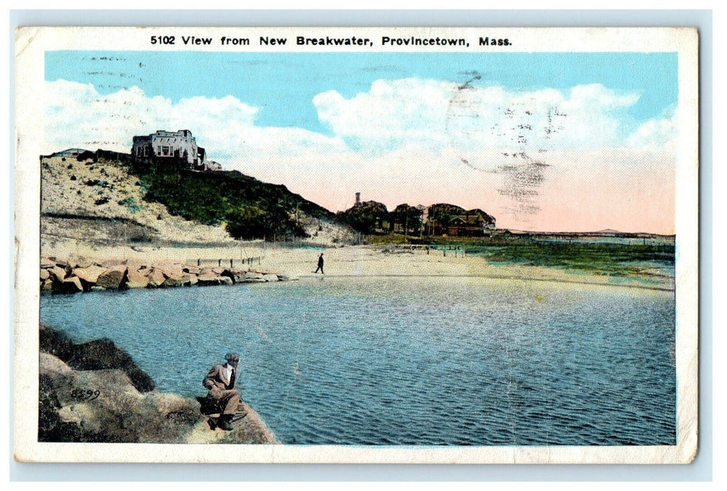 1927 View From New Breakwater Provincetown Massachusetts MA Vintage Postcard