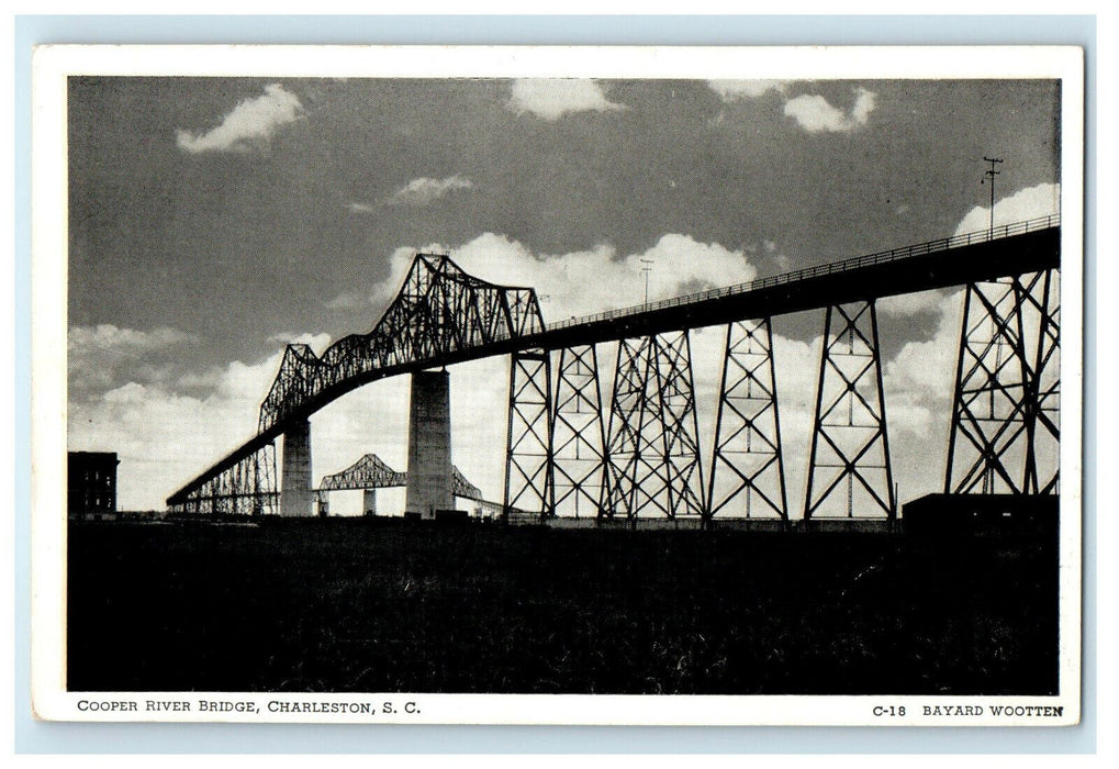 1940s Cooper River Bridge, Charleston South Carolina SC Antique Posted Postcard