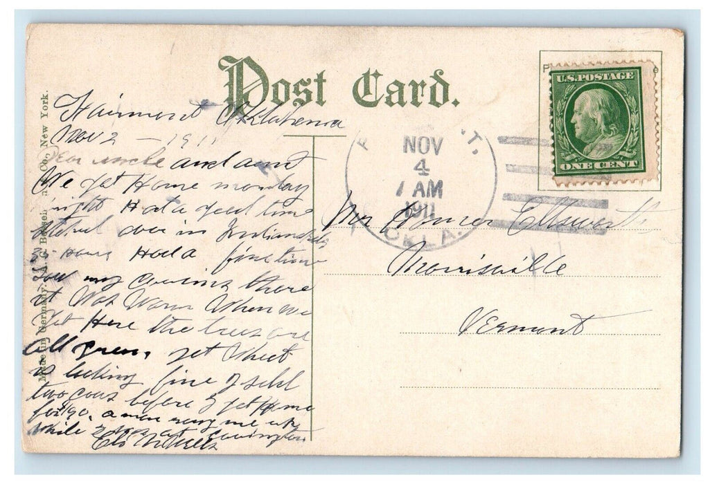 1911 Interior Waiting Room Traction Terminal Station Indianapolis IN Postcard