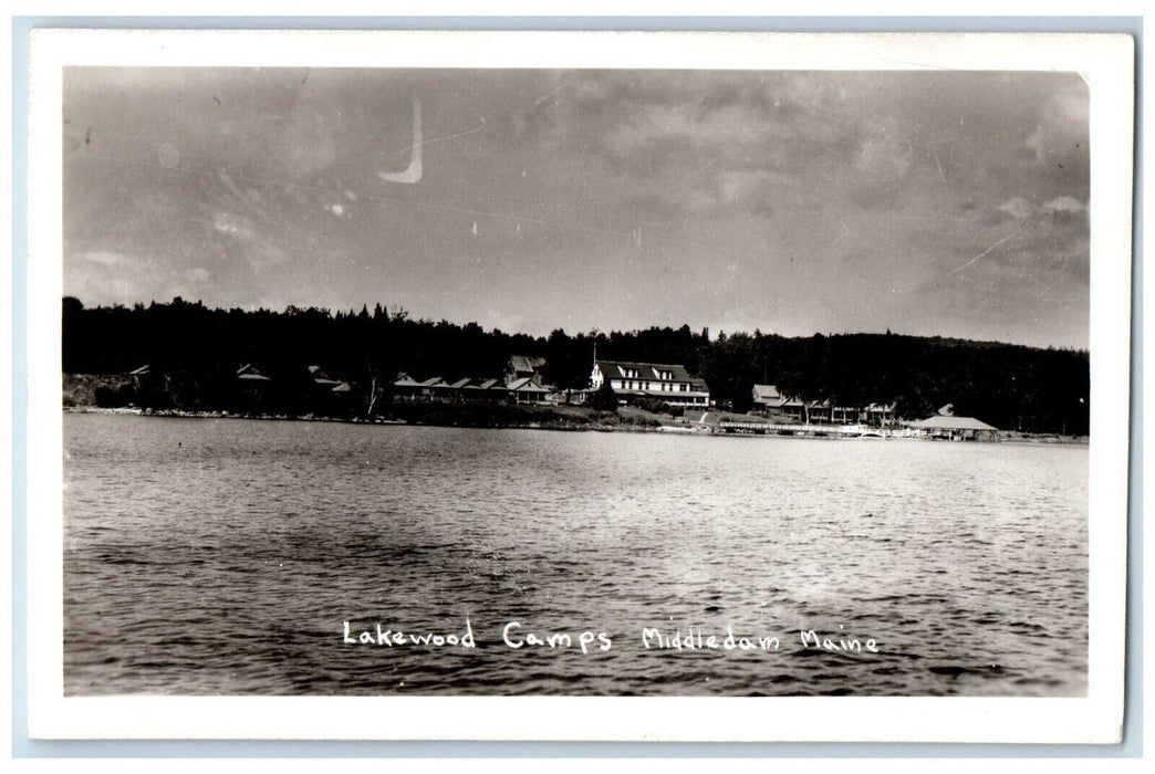c1940's Lakewood Camps Richardson Lake Lodge Middledam ME RPPC Photo Postcard