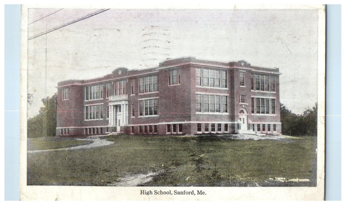 1924 High School Sanford Maine ME Frank W Swallow Antique Posted Postcard