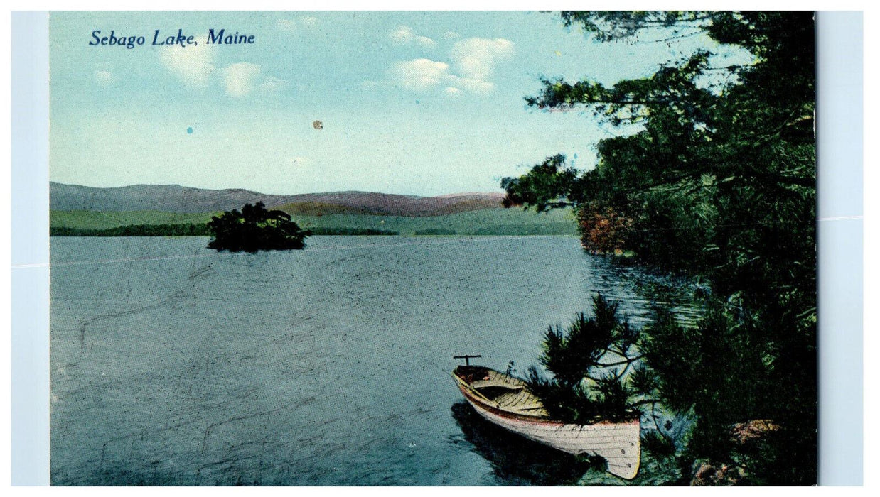 c1910 Boat in the Side, Sebago Lake Maine ME Unposted Antique Postcard