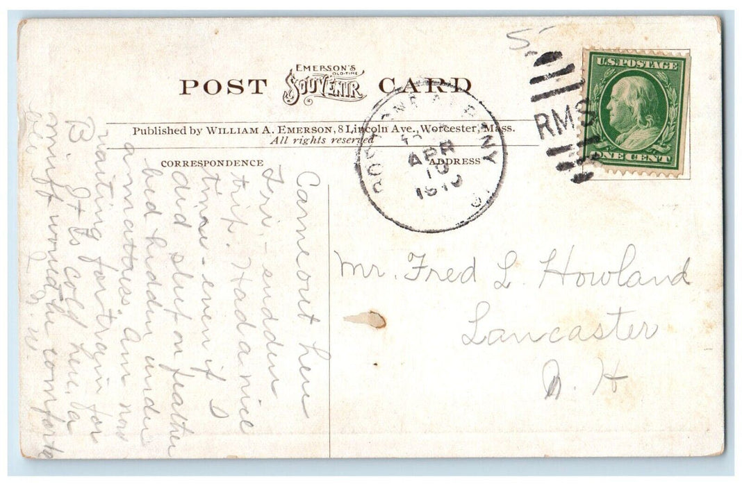 Bancroft Tower On Bancroft Hil Worcester Massachusetts MA Multiview Postcard