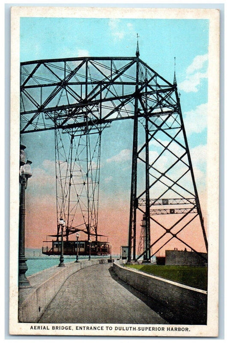 c1920 Aerial Bridge Entrance Duluth Superior Harbor Exterior Minnesota Postcard