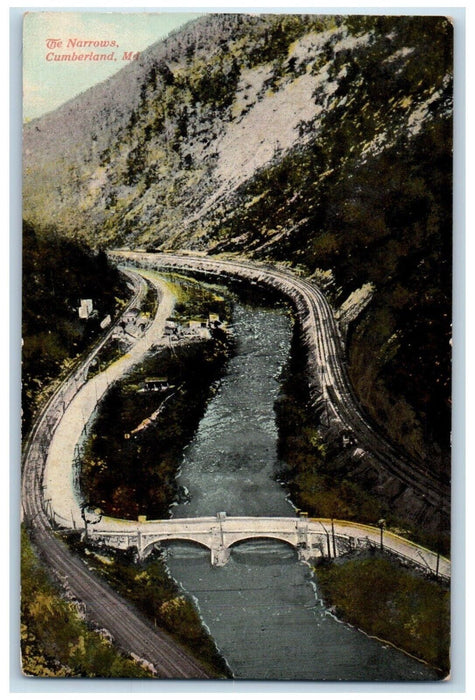 c1905 Narrows Bridge Cumberland Maryland MD Wilmington Delaware Vintage Postcard