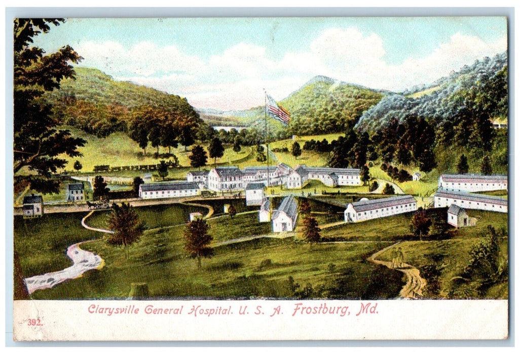 1908 Overlooking Clarysville General Hospital USA Frostburg Maryland MD Postcard