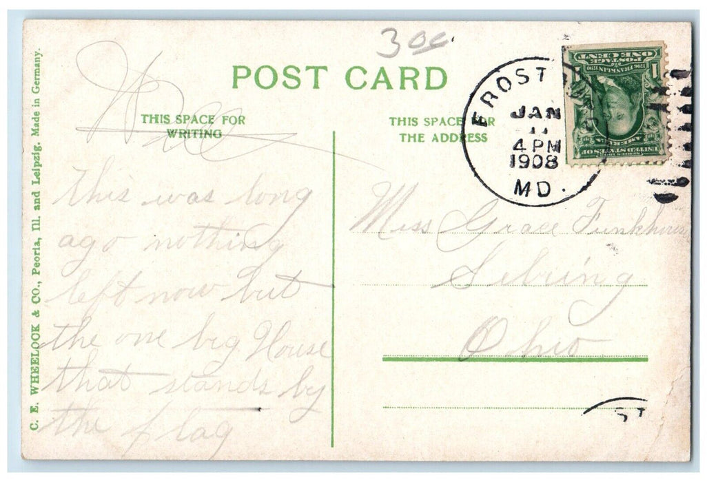 1908 Overlooking Clarysville General Hospital USA Frostburg Maryland MD Postcard
