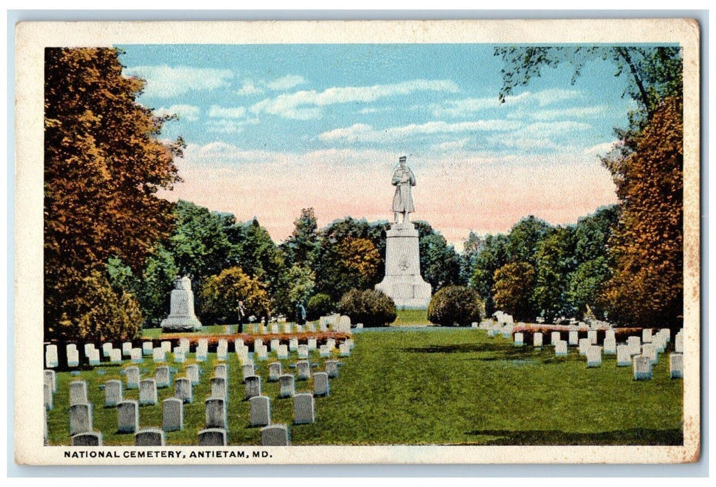 1923 National Cemetery Monument Antietam Maryland Washington DC Vintage Postcard