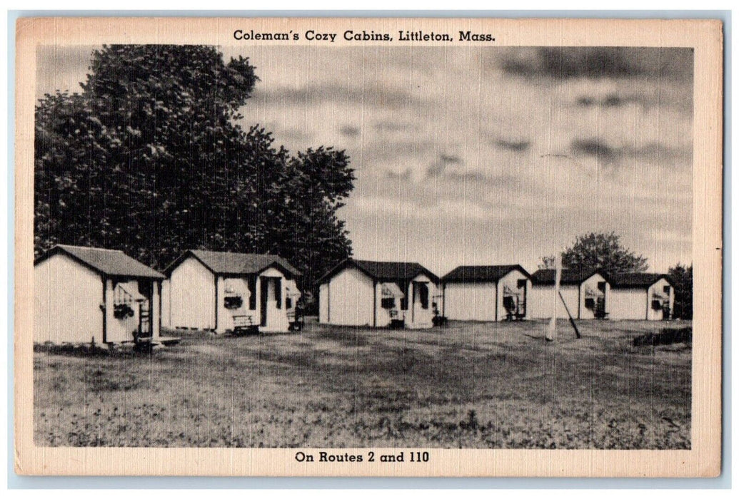 1973 Coleman's Cozy Cabins Exterior Building Littleton Massachusetts MA Postcard