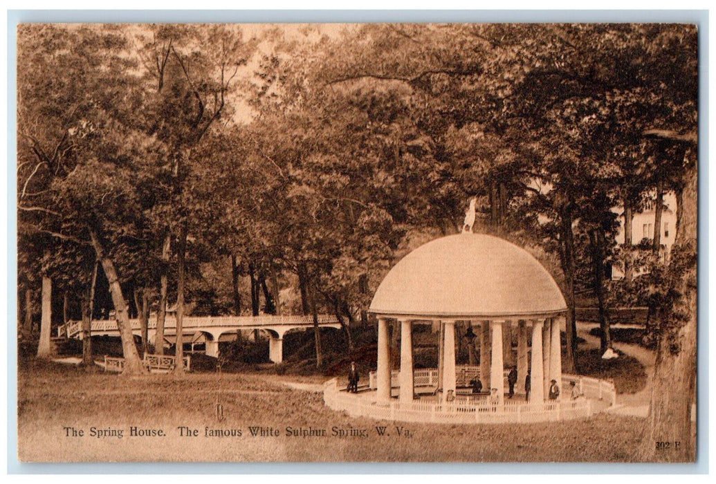 The Spring House The Famous White Sulphur Spring West Virginia WV Postcard