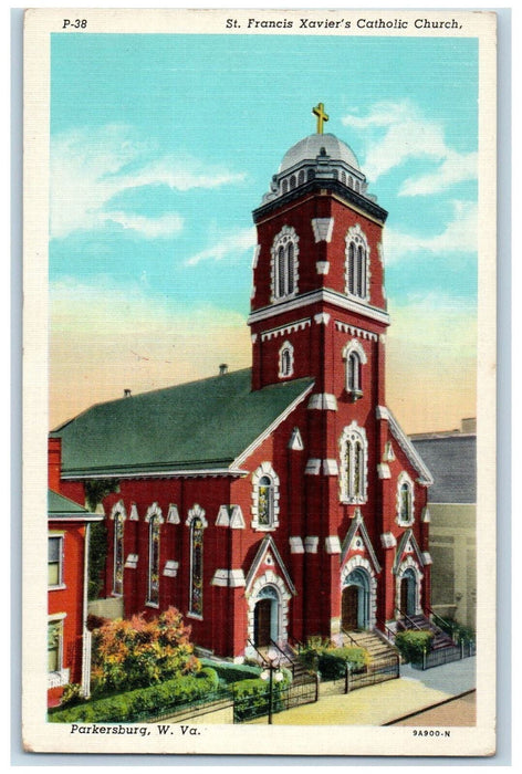 St. Francis Xavier's Catholic Church Parkersburg West Virginia WV Postcard