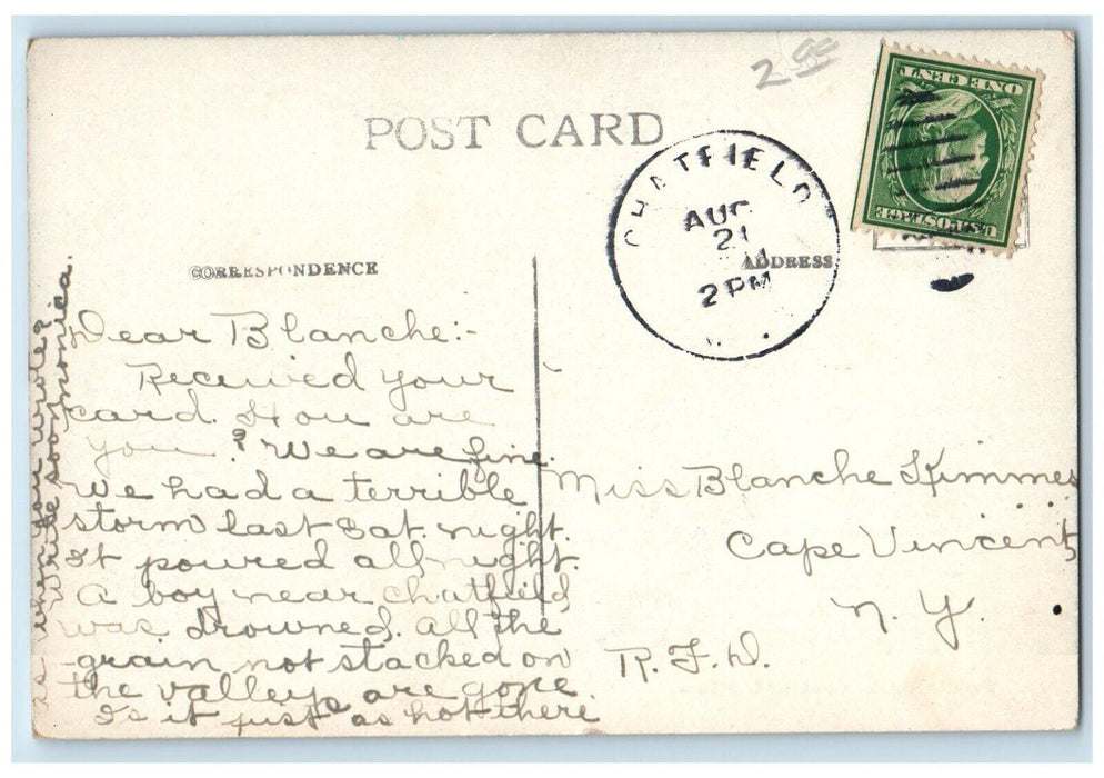 c1910 Public Park Flower Trees Gazebo Plant Chatfield Minnesota Vintage Postcard