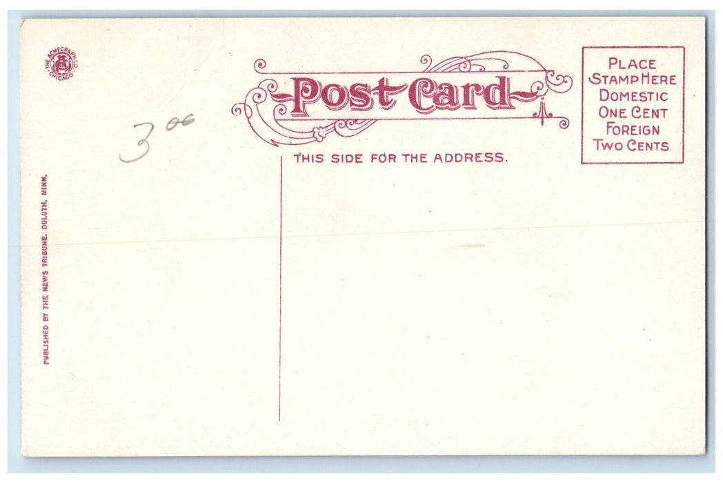 c1910 Wholesale District Exterior Building Streetcar Duluth Minnesota Postcard