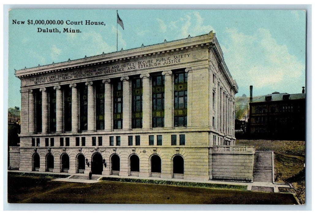 c1910 New $1,000,000.00 Court House Exterior Building Duluth Minnesota Postcard