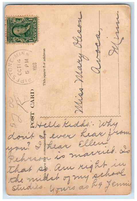 1908 Scenic View Falls Of Winnewissa Pipestone Minnesota MN Antique Postcard